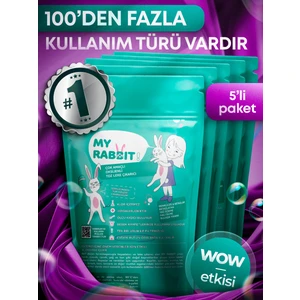 My Rabbit 5 Adet Çok Amaçlı Oksijenli Toz Leke Çıkarıcı ve Beyazlatıcı 5 x 800 gr