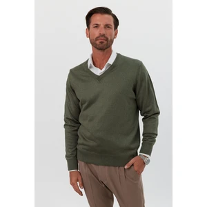 Erkek Büyük Beden Standart Fit Normal Kesim V Yaka Triko Kazak