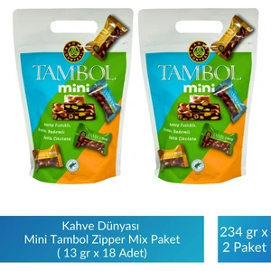 Kahve Dünyası Mini Tambol Zipper Mix Paket 13 gr x 18 Adet x 2 Paket