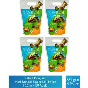 Kahve Dünyası Mini Tambol Zipper Mix Paket 13 gr x 18 Adet x 4 Paket