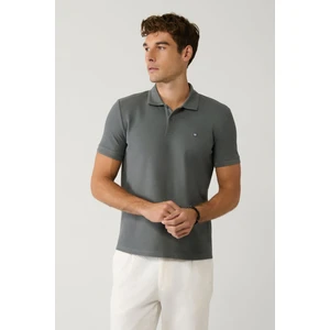 Erkek Antrasit %100 Pamuk Hızlı Kuruyan Kıvrılmayan Polo Yaka T-Shirt B001032