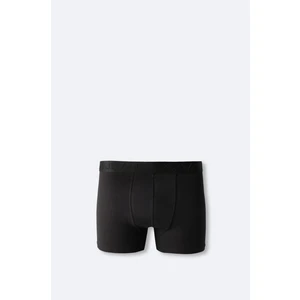 Erkek Siyah Pamuklu Esnek Düz Boxer B009505