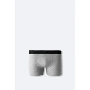 Erkek Gri Pamuklu Esnek Düz Boxer B009505