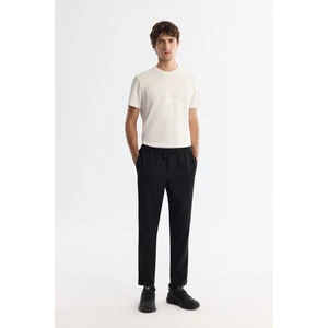 Erkek Siyah Yandan Cepli Beli Lastikli Bağcıklı Duble Paça Jogger Pantolon E003000
