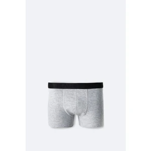 Erkek Gri Pamuklu Esnek Tekli Düz Boxer B009510