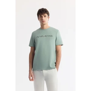 Avva Erkek Mint Yeşil Bisiklet Yaka Reflektörlü Bi-Stretch İnterlok Regular Fit T-Shirt A51Y1037