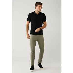 Erkek Haki Klasik Bel Armürlü Karışımlı 5 Cep Perge Slim Fit Pantolon A41Y3071