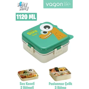 Lunch Box 1120 ml (Sızdırmaz,karışmaz Üç Bölmeli) Sos Kaseli Yeni Nesil Sefer TASI-FFLBOX10082