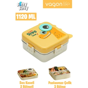 Lunch Box 1120 ml (Sızdırmaz,karışmaz Üç Bölmeli) Sos Kaseli Yeni Nesil Sefer TASI-FFLBOX10082