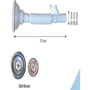 Çöpmak Evye Sifonu Tahliyeli (Krom)