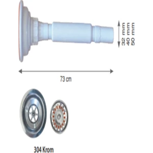 Krom Çöpmak Evye Sifonu