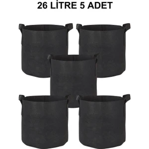Grow Wizard Kumaş Saksı Pot 26 Litre 5 Adet