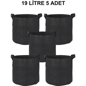 Grow Wizard Kumaş Saksı Pot 19 Litre 5 Adet