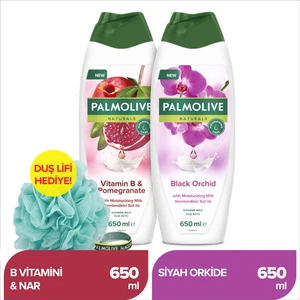 Naturals Nemlendirici Süt ile Siyah Orkide 650 ml Duş Jeli + B Vitamini ve Nar 650 ml Duş Jeli