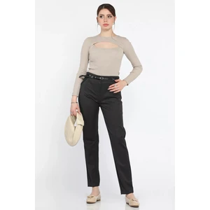 Büyük Beden Kadın Kemerli Kumaş Pantolon