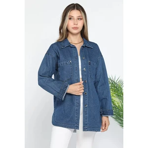 Çift Cepli Kot Jean Ceket P-00012669