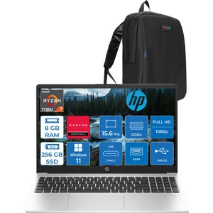 Hp 255 G10 Amd Ryzen 7 7730U 8gb 256GB SSD Amd Radeon Grafik Windows 11 Pro 15.6" Taşınabilir Bilgisayar 9G1F9ETP01 + Zetta Çanta