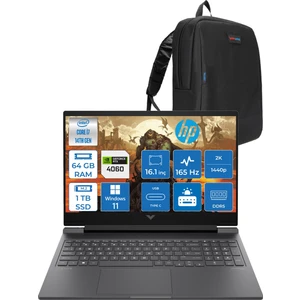 Hp Victus 16-R1088NT Intel Core I7-14700HX 64GB Ddr5 1tb SSD RTX4060 8gb Windows 11 Pro 16.1 Inç 2k Qhd 165Hz 3ms IPS Gaming Laptop B8SG7EAF18 + Zetta Çanta