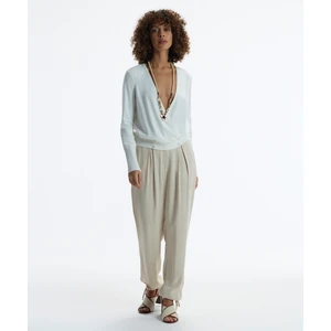 Düz Kesim Paçası Bağlı  Pantolon