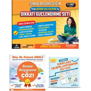 Dikkati Güçlendirme Seti 8. Sınıf 14 Yaş ve Sınav Kaygısını Çöz! + Sınavlara Çalışma ve Motivasyon Sistemi