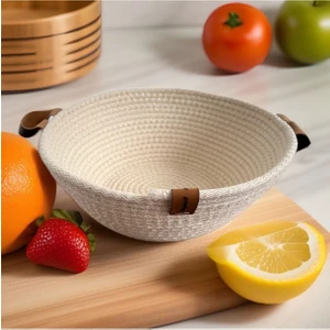 Hasır Düzenleyici Sepet,çok Amaçlı,el Yapımı,kulplu Jüt Sepet, Mutfak, Banyo, Ekmek Sepeti, Havlu