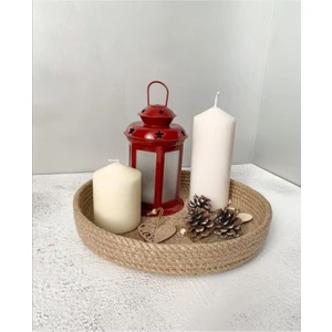 Foksan Deri Hasır Sepet Jüt Malzemeden Kahverengi 25.5 cm Dekoratif ve Fonksiyonel