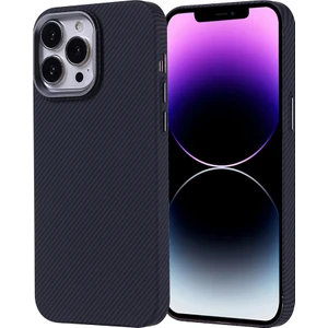 Apple iPhone 14 Pro Max Kılıf Kablosuz Şarj Özellikli Karbon Fiber Görünümlü Nekst Kapak