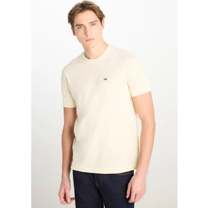 Regular Fit Normal Kesim Bisiklet Yaka Ekru Tişört