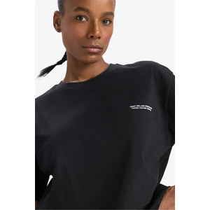 Defactofit Oversize Geniş Kalıp Bisiklet Yaka Kısa Kollu TIŞÖRT T7793AZ25SP