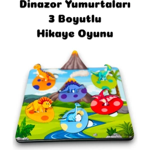 Bella Casa Kids Dinazor Yumurtaları, Arkeolojik Oyun, Ahşap Eğitici Oyuncak, Ahşap Dinazorlar, Dinazor Oyunu