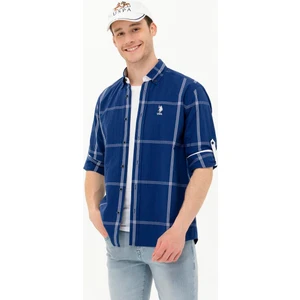 U.s. Polo Assn.  Pamuk Beyaz Kareli Erkek Gömlek