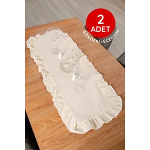 Keten | 2 Adet Fırfırlı Runner 40 x 110 cm - Ztrunner2