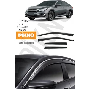 Pikno Tasarım Honda Civic Fc5 2016-2022 Arası Kromlu Cam Rüzgarlığı 4'lü