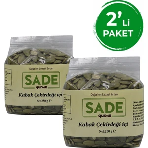 Sade Organik Sade Kabak Çekirdeği İçi 250 gr 2 Li Paket