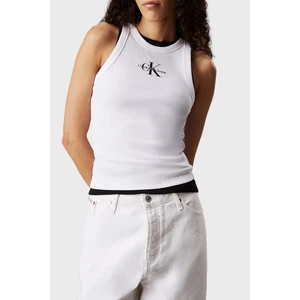 Calvin Klein Monogram Logo Baskılı Streç Pamuklu Slim Fit Top J20J225301YAA Bayan Top J20J225301 Yaa