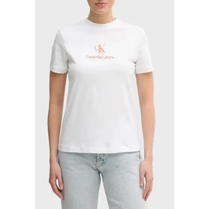 Calvin Klein Pamuklu Monogram Logo Baskılı Regular Fit Bisiklet Yaka T Shirt J20J225545YAA Bayan T Shirt J20J225545 Yaa