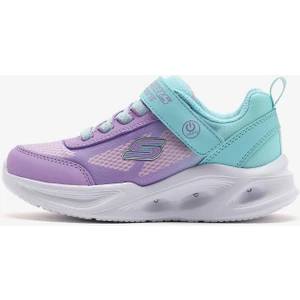 Skechers Sola Glow - Ombre Deluxe Büyük Kız Çocuk Mavi Işıklı Spor Ayakkabı 303714L Tqlv