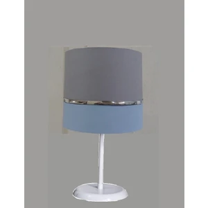 Gri Mavi Kumaş Kaplama Yatak Odası Çocuk Odası ve Bebek Odası Abajur Masa Lambası Aydınlatma