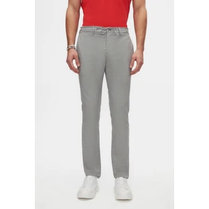 D'S Damat Slim Fit Gri Beli Lastikli Bağcıklı Fermuarlı Likralı Rahat Jogger Pantolon 2HC03ORTJGR01