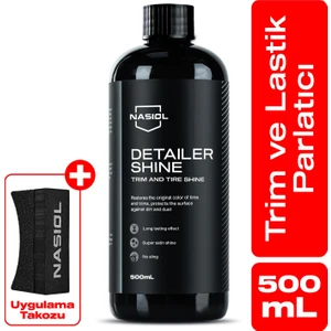 Detailershine Trim ve Lastik Parlatıcı/Yenileyici Jel ve Sünger-500ml-Ultra Parlak ve Islak Görünüm