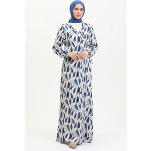 Yandan Bağlamalı Namaz Elbisesi 4483AJ-02 Indigo