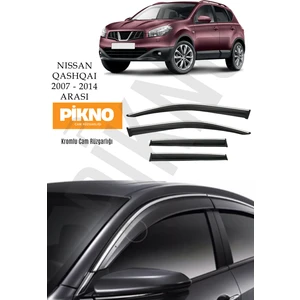 Nissan Qashqai 2007-2013 Arası Kromlu Cam Rüzgarlığı 4'lü A+ Plus