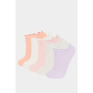 Kız Çocuk 5'li Pamuklu Patik Çorap