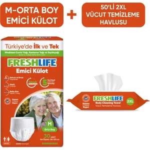 Medium Emici Külot Bez 30 Adet - 2XL Vücut Temizleme Havlusu 50 Yaprak