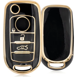 Egea 500X 3 Buton Sustalı Nano Anahtar Kılıfı Siyah