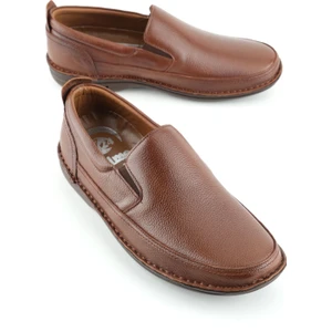 Erkek Yazlık Iç Dış Hakiki Deri Ortopedik Rahat Klimalı Taban Boğazdan Lastikli Esnek Günlük Ayakkabı