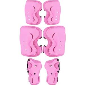 6'lı Yüksek Koruma 3-12 Yaş Paten Scooter Bisiklet Kaykay Diz Dirsek El Koruma Koruyucu Seti Pembe