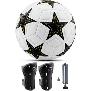 3lü Set Futbol Topu Tekmelik Şampiyonlar Ligi Pompalı Sert Zemin Halı Saha Futbol Topu New Black No5