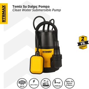 Rtrmax RTM814 Temiz Su Dalgıç Pompa 400 W 8 Mt
