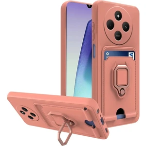 M.TK Moveteck Xiaomi Redmi 14C Kılıf Kamera Korumalı Yüzüklü Kartvizit Bölmeli Ip Askılı Renkli Zuma Silikon